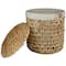 16'' Natural Woven Laundry Hamper Basket with Cotton Liner and Lid